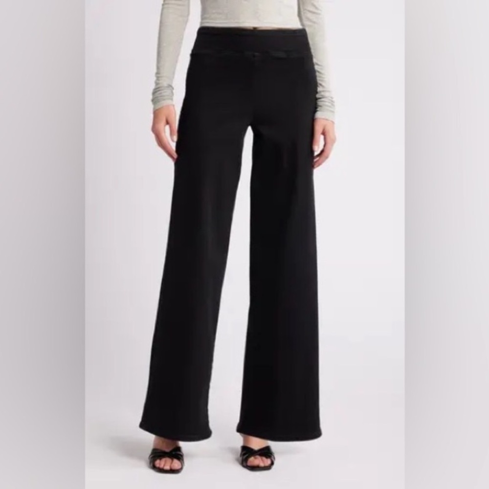FRAME Jet Set Slim Palazzo Pull-On Jeans sheen nior
 Sheen Noir Blk size 1 (26)